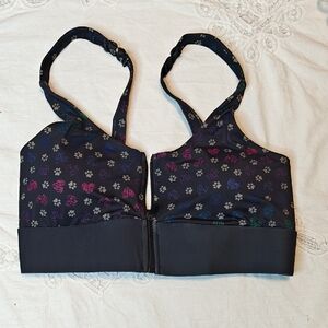 Greater Good Paw Print Zip Front Sports Bra NWT - GREAT GIFT!